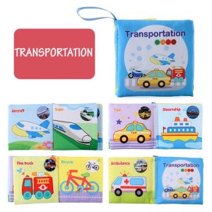 Baby Early educational books Infant Baby Soft Cloth Book rustle Book Animals with Fruits book