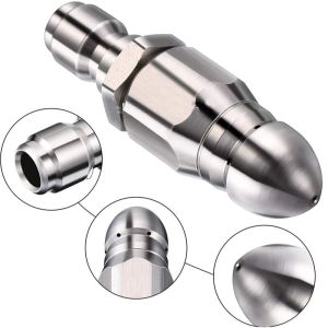 Sewer Jetter Nozzle 1/4 Sewer Dredging Cleaning Nozzle High Pressure Drain Pipe Cleaning Nozzle