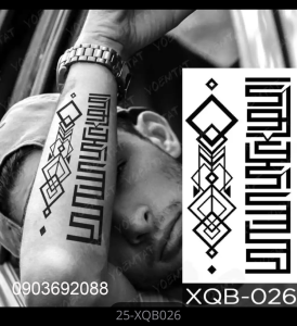 Tattoo viền hoa văn nhiều mẫu HCM Hình xăm dán - sticker tattoo moko 10.5 x 6cm tại Ivy Store