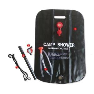 Portable Camping Shower Bag Large Capacity 20L Leakproof Washing Bag With Showerhead for Outdoor Hiking Beach Travel