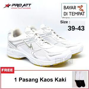 FIURI – Pro ATT - BSD 640 PUTIH ABU 39-43 - Sepatu Kets Pria - Sepatu Sneakers Pria - Sepatu Olahraga Sport Pria - Sepatu Casual Kanvas - Sepatu Jogging Lari  Gym Senam Pria - Sepatu Laki-Laki Cowok Pria - Sepatu Sekolah Bertali SMP