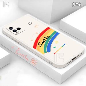 (Lokal Ready) Casing hp Vivo IQOO Z7X V27e V25 V25e V19 V9 V21 V20 V23e Y85 S1 S1 Pro Note 9 Fashion Motif Bunga Pelangi Soft Silicone Phone Case
