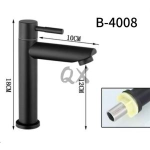 สแตนเลส304 แท้ ก๊อกน้ำอ่างล้างหน้า สีดำ มันวาลว์ ทนทาน ไม่เป็นสนิ่ม