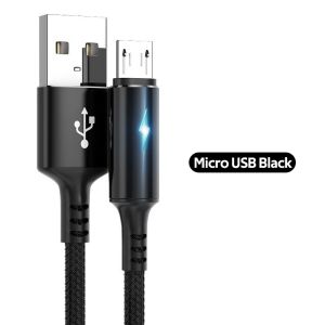 5A Nylon Fast Charging Cable LED Lighting Cable Data Transmission Micro Usb Cable For OPPO Xiaomi Samsung S20 S7 S8 HTC Vivo Andriod Phone
