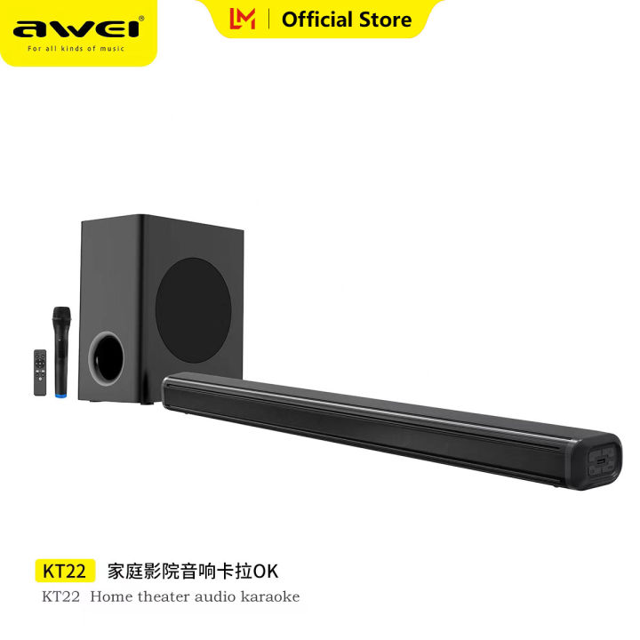 Awei KT22 160W Home theater Bluetooth speaker Heavy bass Stereo surround  sound speakers for TV DVD Blu ray machine Set-Top Box display flat  projector