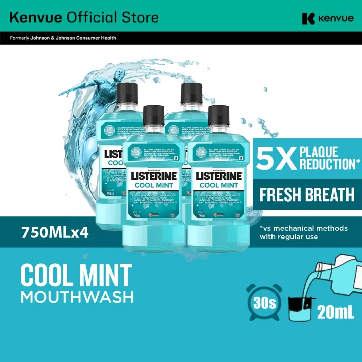 Listerine Cool Mint Mouthwash 750ml Twin Pack x 2