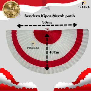 PRAGJA Bendera merah putih Bendera Indonesia model kipas Dekorasi HUT RI