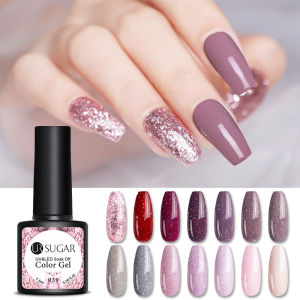 UR SUGAR 7.5ml Glitter Sequins Gel Nail Art Polish Rose Gold Soak Off UV LED Nails UV Gel Nail Art Varnish