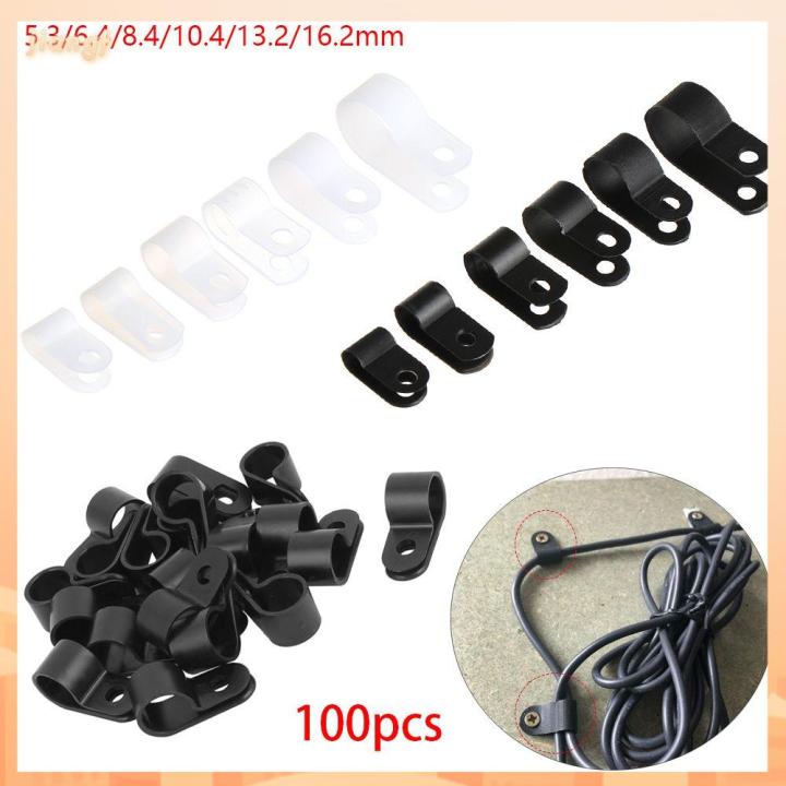 Nylon 100pcs Serre-câble R-type Attache Organisateur Gestion Fil 12.7mm