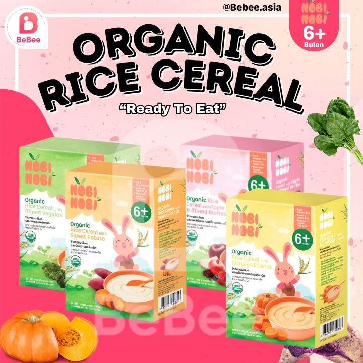 Nobi Nobi Organic Rice Cereal / Travel Food / Baby Food 6 months (6 ...