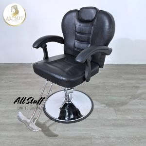 เก้าอี้บาร์เบอร์ เก้าอี้ตัดผม เก้าอี้เสริมสวย เก้าอี้ทำผม สำหรับร้านตัดผม โช๊คไฮดรอลิคลื่น ฐานสแตนเลสสีเงิน เบาะหนังเทียม ดีไซน์สุดเท่ห์ เบาะหนาใหญ่นุ่ม Barber chair
