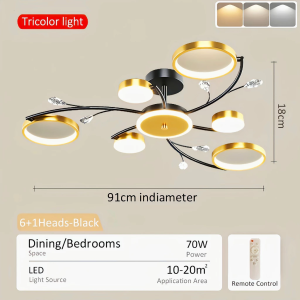 Gecree Led Ceiling Lamp Bedroom Center Light Ceiling Modern Chandelier Ceiling Light for Dinning room