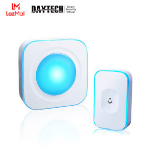 DAYTECH Door Bell Wireless Loceng Rumah Doorbell 1000ft Range IP55 Waterproof 0-110dB 36 Ringtones with LED Flashing Indicator Doorbell for Home/Office/Shop DB16