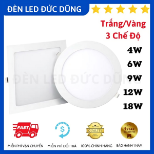 ĐÈN LED DOWNLIGHT ÂM TRẦN TRÒN/VUÔNG 4W 6W 9W 12W 18W SIÊU MỎNG (ÁNH SÁNG TRẮNG/VÀNG)  #âmtrần