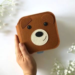 PUZHE พ่อแม่ลูก หนังสือผ้าเด็ก การศึกษาเพื่อการศึกษา หมีสำหรับเด็ก หนังสือผ้าปริศนา ของเล่นเกี่ยวกับความรู้ความเข้าใจ นุ่มนุ่มๆ ของขวัญวันเกิดของขวัญ