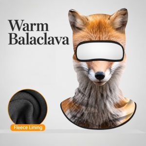 MUNCHX Lớp lót ấm áp  nạ trùm đầu Balaclava dành cho cả nam và nữ. Co giãn Chống gió.  nạ che kín  dùng cho mùa đông. Sự sáng tạo. Sống động như thật Mũ che đầu hình động vật Trượt tuyết đạp xe.
