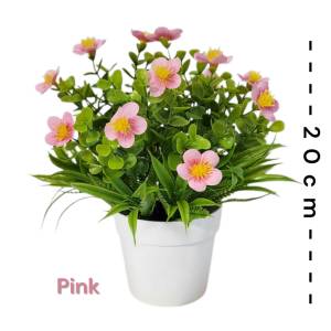 ส่งเร็ว มินิเดซี่พร้อมกระถาง (ประดิษฐ์) ขนาดสูง 20cm กระถางพลาสติกขาว มีหลายสีให้เลือก วางตั้งโต๊ะ วางบนชั้น แต่งบ้าน