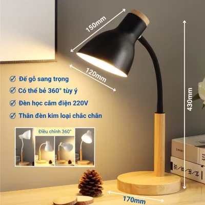 Đèn học để Bàn chống cận bảo vệ mắt gập gọn xoay 360 độ tùy ý khung kim loại chắc chắn chưa bao gồm bóng đèn