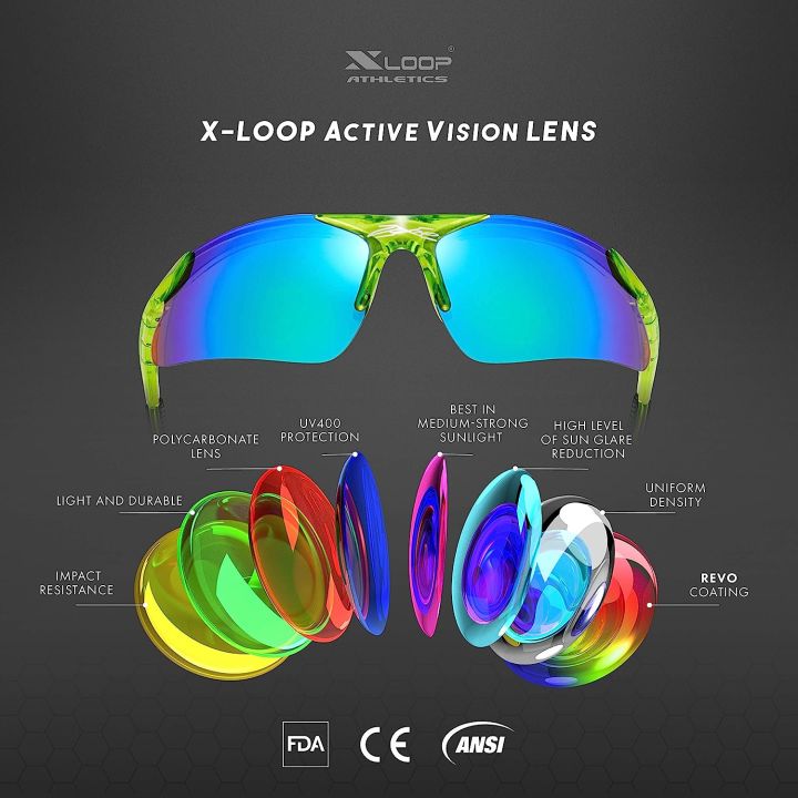 X LOOP Kids Sports Sunglasses for Boys Girls Children Age 3-10 Baseball  Cycling Softball UV400 Glasses