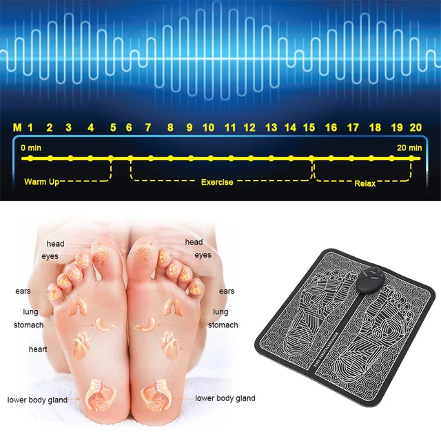 EMS Foot massager instruction manual 8 modes 19 leves foot pad LCD