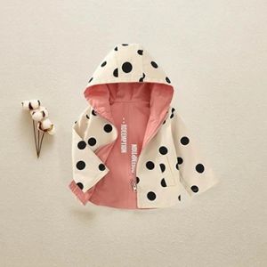 1 2 3 4 5 Years Girls Jacket Spring Autumn Dots Double Sided Fashion Princess Windbreaker Hooded Zipper Baby Coat Kids Clothes2026