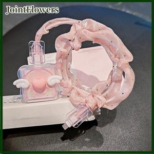 JointFlowers For IPhone 17 Charger Protector Case Cover 18W 20W Pink Cute Bow Anti Break Scratch Proof Charger Cable Protective Rope Winder