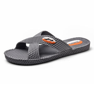 Summer Home Bathroom Bath Slippers Soft Sole Couple Style Home Cross-Strap Slippers Casual PVC Solid Color Sandals For Women