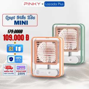 Quạt Điều Hòa Tích Điện Phun Sương Mini 300ML Làm Lạnh Bằng Hơi Nước Quạt Hơi Nước 3 Mức Gió 1 Vòi Phun Sương Siêu Mát Lạnh Tích Hợp Đèn LED Sử Dụng Cổng Sạc USB Tiện Dụng