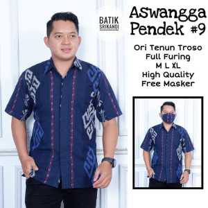 PROMO COD Kemeja Batik Tenun Lengan Pendek Pria Dewasa Aswangga Ti Amo