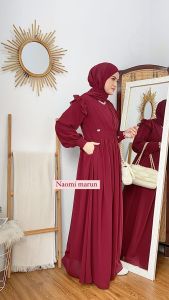 NDFashion Baju Gamis Dress Wanita Muslim Naomi Dress Bahan Crinkle Terbaru 2024/ Gamis Crinkle Terbaru 2024 Premium / Gamis Cringkle Premium Terbaru 2022 /  Dress Wanita Terbaru 2022 Kekinian / Dress Cringkle Premium / Dress Crinkle Terbaru 2022