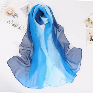 Soft Breathable Silk Scarf Gradient Design for Sun Protection
