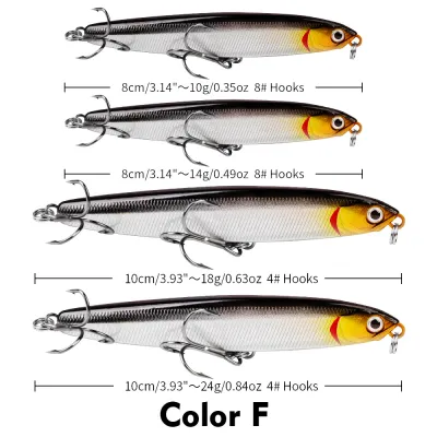 PROBEROS 1pcs Sinking Pencil Fishing Lure 10/14/18/24g Long Casting Bass Trolling Lure for Culter Snakehead Mandarin Catfish Saltwater Fishing Accessories DW542