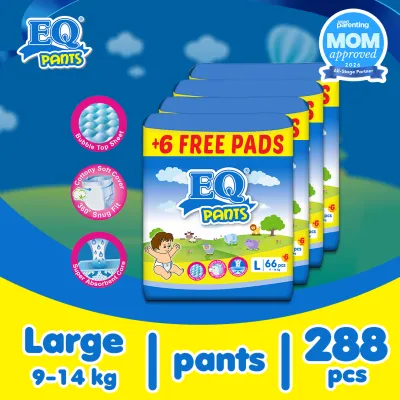 EQ Pants Mega Pack Large (9-14 kg) - 66 pcs x 4 packs (264pcs) - Diaper Pants