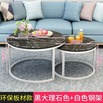 [Pre-Order] Ikea Style Meja Kopi Ruang Tamu Set Murah Tiruan Marble Design Coffee Table Set 2 Ikea Style Table Set