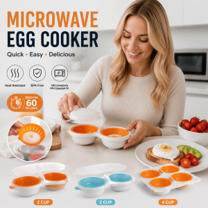 STYLETENK Heat Resistent Microwave Egg Poacher with Lid Food Grade  Spring Egg Mold  Non Stick Microwave Egg Steamer Kids Breakfast