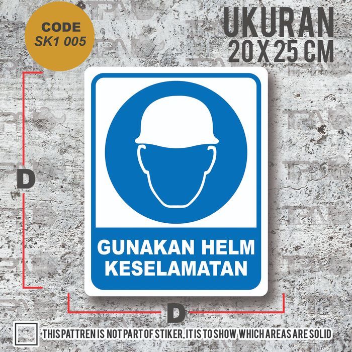 Sticker Safety Warning Sign Gunakan Helm Keselamatan | Lazada Indonesia