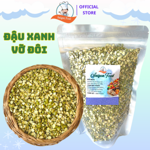 500gr Đậu Xanh vỡ đôi Còn Vỏ Nguyên Chất