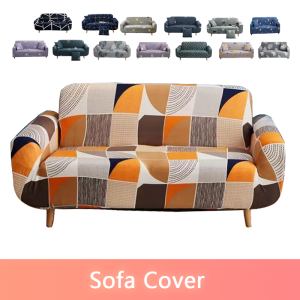 printed 1/2/3/4 Seater Sofa Cover Stretchable Sofa Slipcovers Armrest/L Shape Sofa Cover Free Pillowcase and Foam Sticks(L Shape Sofa Need 2 PCS)