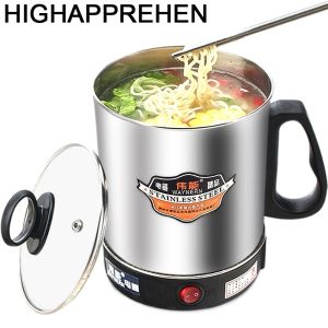 DMWD Stainlesss Steel Electric Kettle Water Heating Boiler Tea Pot Portable Travel Mini Hotpot Heater Food Cooking Noodle Cooker