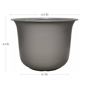 กระถาง กระถางต้นไม้ มินิมอล ถ้วยจีน ขนาด 12 นิ้ว สีเทา 5 ใบ ชิ้น อัน