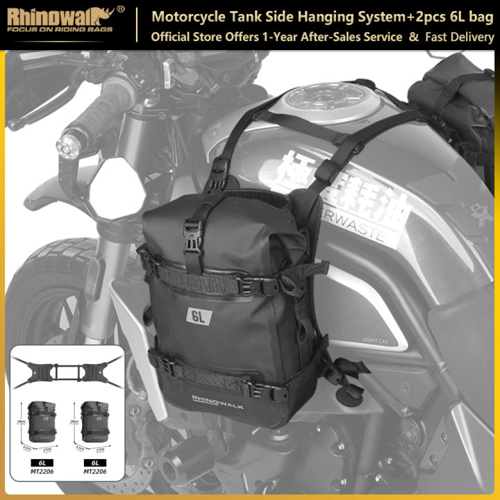 Rhinowalk Motorcycle Tank Side Hanging System Set 2pcs 6L Waterproof Tank  Side Bag+Multifunction Motorcycle Vest With MOLLE System Motorcycle Tank