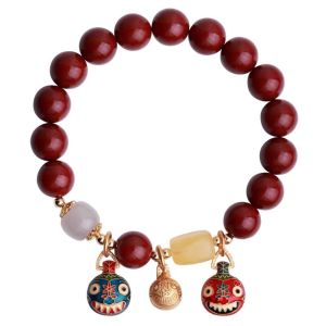 Vòng tay hợp mệnh cho nam và nữ vòng tay hạt tròn trang sức sáp ong giả vòng tay chu sa cát tím