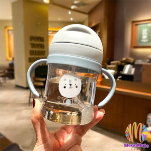 MegaMate แก้วหัดดืมน้ำเด็ก 250 มล แก้วพลาสติกอนุบาล ใส่นม หลอดนิ่ม พกพาได้ง่าย สปอตสินค้า Childrens straw cup Maygo