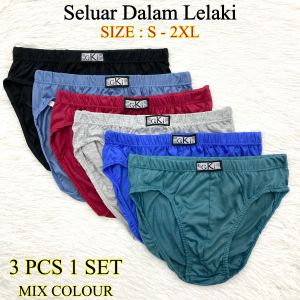[ 3HELAI = 1 BOX ] ( HARGA BORONG ) REMOMA MEN BRIEF UNDERWEAR SELUAR DALAM SEGI TIGA LELAKI)