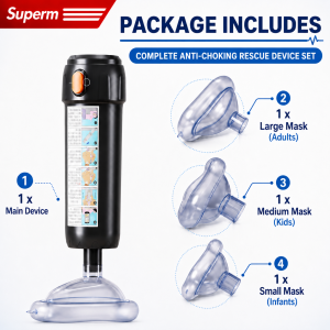 Superm Portable Anti-Choking Aspirator Device for Adults Kids Infantsa OnePress Anti-Choking Rescue