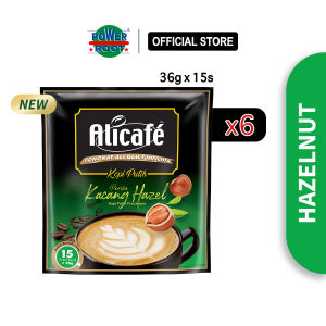 [6 PACKS] Alicafe  Tongkat Ali & Ginseng White Coffee Hazelnut (36gm X 15 Sachets)