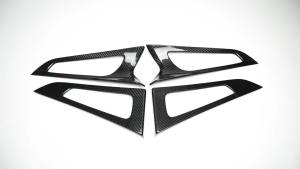 mv1 Dry Carbon Fiber 4Pcs Car Inner Door Handle Panel Bezel Cover Sticker Trim Accessories For Genesis G70 2017 2018 2019 2020-2024 6T4R8