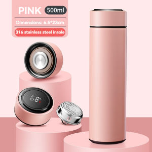 【SG Stock】Smart Tea Cup 500ML SUS 316 Water Bottle Vacuum Insulated Thermos Cup Temperature Display
