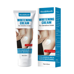 West Month Whitening Cream For Sensitive Areas Moisturizing Nourish Underarm Lightening Cream Dark Spot Corrector for Body Underarm Armpit Elbows Knee Body Dull Brighten Skin Care（60ml）