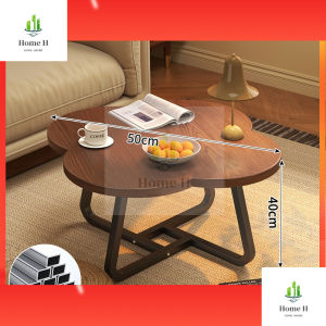 Clover Round Coffee Table Wooden Space Saving Tea Side Table for Living Room Bedroom Balcony Modern Sofa Side Table